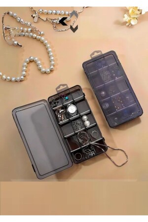 15 Compartments Smoked Adjustable Organizer Jewelry Bead Ring Earring Medicine Sewing Box Organizer - Bayev