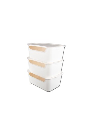 15 L Qatli Organizer Box White Set of 3 qatli15l3x white - QUTU