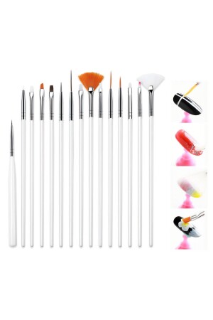 15 Nail Art Pattern Nail Decoration and Painting Brush Set - Moziur