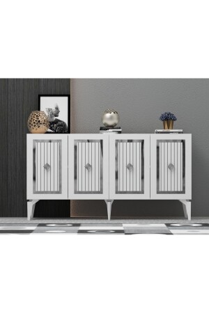 150 Cm Nora Console White-silver NORAKNS - DEMONTE DECOR