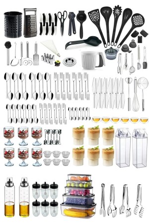 156 Pieces. Fork Spoon Knife for 12 People, Origami Cup, Storage Container, Magnolia Bowl, Sauce Bowl and Snack Bowl SEL23585641210 - Selenica