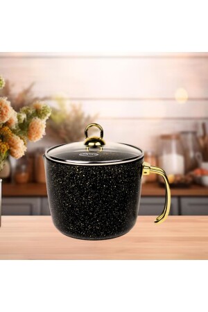 16 Cm Gold Stone Glass Model with Lid Milk Jug Sauce Bowl 1-5 Lt - Evren
