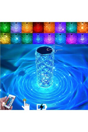16 Color Touch Crystal LED Table Lamp with Remote Control Rechargeable RGB Atmosphere Light crystal lamp - Asfal