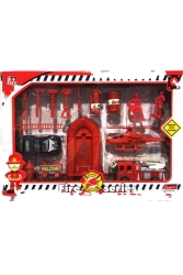 16 Piece Fire Truck Set Figure Toy with Boat and Police Car TYC00208029864 - EGE OYUNCAK