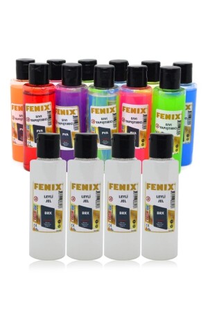 16 Piece Slime Making Set - 12 Pieces Slime Gel + 4 Pieces Liquid Borax. hsx SlimeSet - Fenix