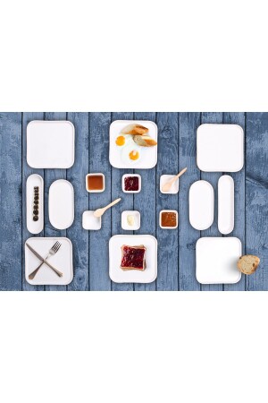 16 Piece Square Anatolia Series Breakfast & Dinner Set - Evimsepette