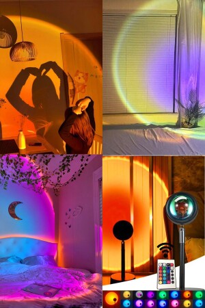 16 Renk Sunset Gökkuşağı Gün Batımı Gece Lambası Kumanladı - Bukashops