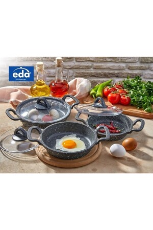 16/18/20 Mini-Asiatisches Kochtopf-Set mit Glasdeckel ÖZY-EDA DÖKÜM SAHAN - Eda