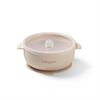 1662/03 Silicone suction bowl with lid beige - BABYONO