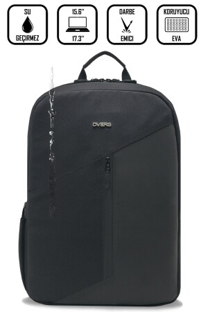 17. 3-15. 6 Inch 4 Compartment Shockproof Backpack with Water Repellent Fabric and Zipper Feature - D'vers