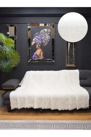 170x220 Ecru Cotton Sofa Cover - Star Home Collections