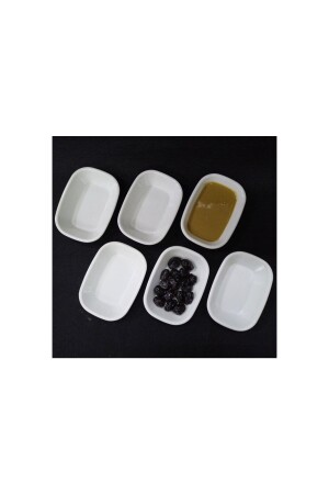 18 Ad Sosluk Kahvaltı Tabağı Beyaz Melamin 12x9cm Çerezlik Lokanta Tabldot Serpme Kahvaltıda 869854587410 - Ermiya