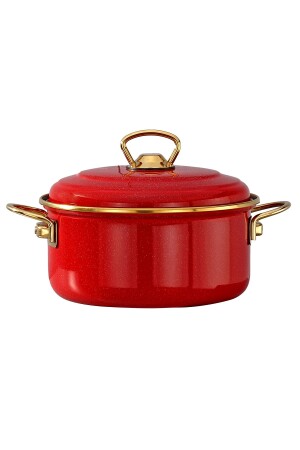 18 Cm Enameled Red Single Deep Casserole Emy 4002 - Bonera