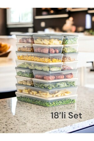 18 Colorful Refrigerator Organizer, Freezer and Microwave Storage Container 2x2400-4x1200-4x1170-8x600 ml - Nesto Home