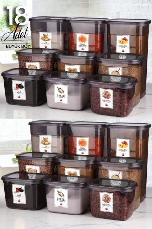18-Piece Labeled Moly Rectangular Food Storage Container Set - Kitchen Life