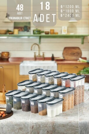 18 Piece Leak Proof Lid Food Storage Container Set 1200 ml - 1700 ml - 2400 ml - Kmmsk-01 KMMSK-01 - King Mop