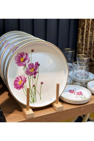 18 Piece Modern Bougainvillea Cake Tea Time Set - Onedekor