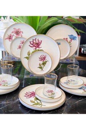 18 Piece Modern Mix Cake Tea Time Set - Onedekor