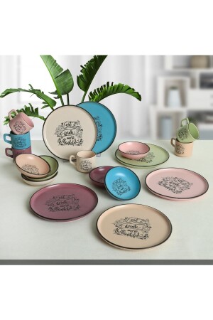 18 Piece Saucer Tea Set - Keramika