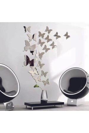 18 PIECES Decorative Mirror Plexiglass Butterfly Wall Ornament (Adhesive Back) - Demoplex Reklam Pleksi Market