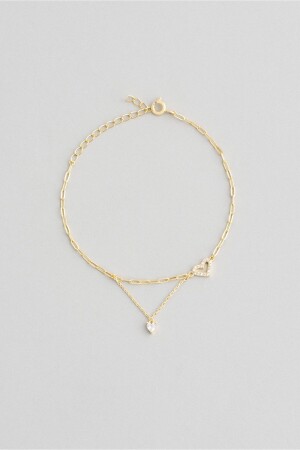 قلوب منخفضة من 18K زر زرقاء زراء فضية - So Chic