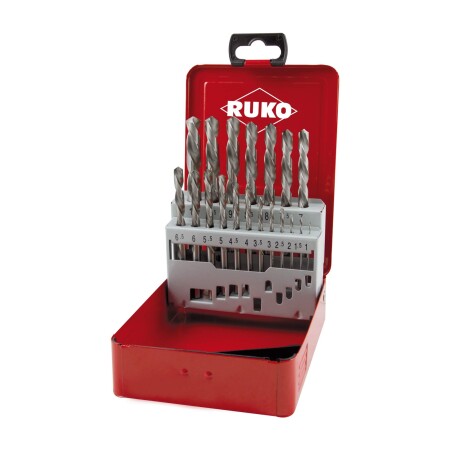 19-piece left-hand metal drill bit set RUKO HSS-G - Ruko