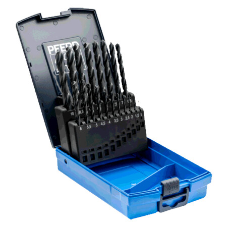 19-piece metal drill bit set for steel PFERD DIN338 HSSG N 1-10 - Pferd