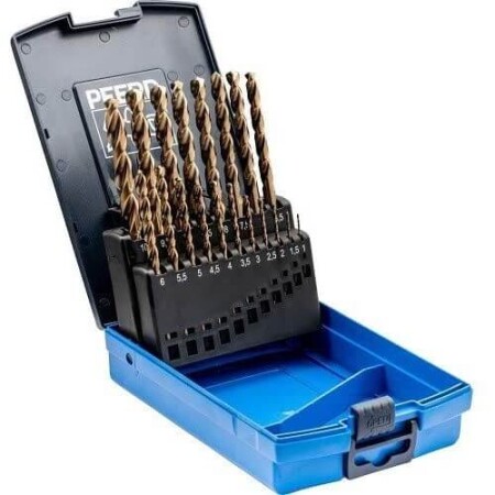19-piece metal drill bit set PFERD DIN338 HSSE N 1-10 Inox - Pferd