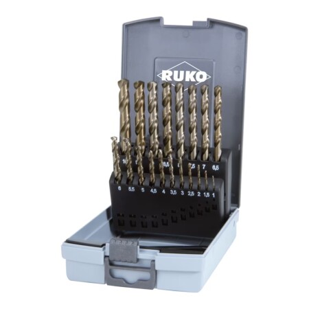 19-piece metal drill bit set RUKO HSS-G Co5 - Ruko