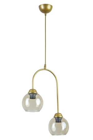 1910 - E Duru Modern Design Cafe Kitchen Living Room Antique Color Honey Glass Chandelier of 2 DRU99 - Modavize