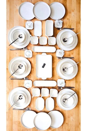 196 Pieces Modern Simple Dinner, Breakfast and Cutlery Set for 12 Persons 0000TR4196 - CASA DE BELLA