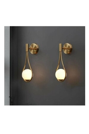 2 Adet Damla Model Modern Glop Camlı Aplik LMBDR3523S3 - Lambadar