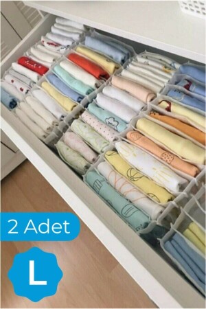 2 Adet - Large 8 Gözlü Çekmece Içi Düzenleyici Organizer - 2 Adet 27 X 35 X 17 - Serstil