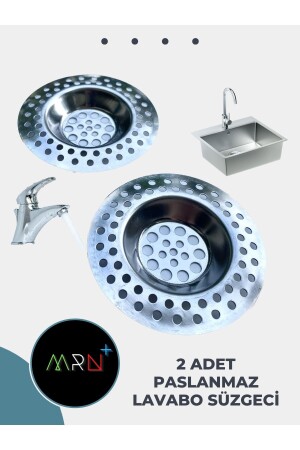 2 Adet Paslanmaz Lavabo Süzgeci- Lavabo Filtresi- Gider Süzgeci - Mirvano