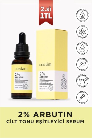 2 % Arbutin-Hautton ausgleichendes und aufhellendes Hautpflegeserum | - Cos.kim