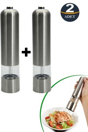 2 Battery Powered Lighted Pepper Salt Grinder Automatic Spice Grinder AAIPIKTDOBO-T - Modaba