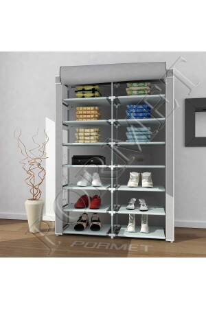 2 COMPARTMENT CLOTH CLOSET SHOE RAIL - Senmasy