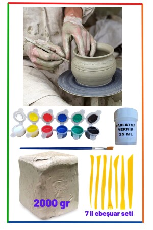 2 kg Ceramic Dough Set - Clay Mud hibiscus - play dough set - air drying clay mud ceramic - O&S Oyun Ve Sanat Eğlen-Üret