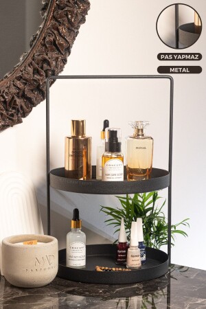 2 Layer Square Hanger Metal Black Bathroom Organizer Bathroom Organizer 2KTL - kitchen trend