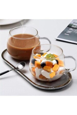 2 Li Borosilicate Glass Cup Mug 400ml yz. chubby2 - YzHome