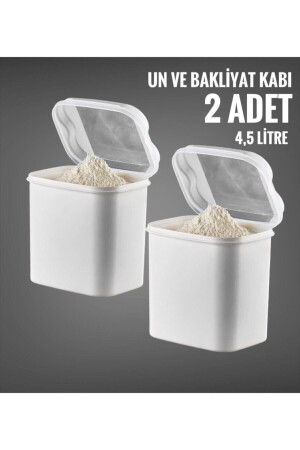 2 Li Flour And Pulses Container 4.5 Liters White (TALE STORAGE CONTAINER WHITE) vipun4,5beyaz - Vip Ahmet