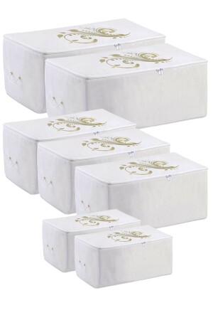 2 Mega 3 Large 2 Small Storage Bags Set White H-2m-3B-2k - umbellatum