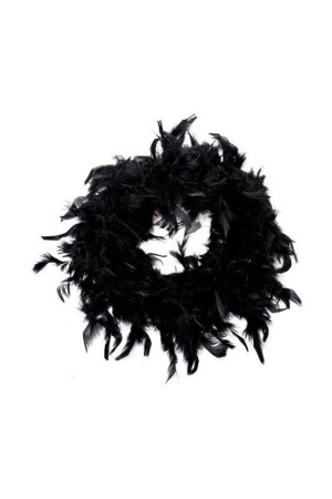 2 Meter Boa Thick Otriş Goose Feather Black (Width: 10 cm) - Can