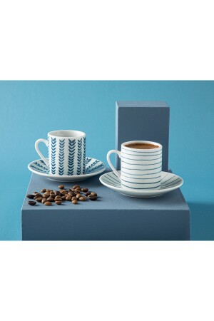 مجموعة من 2 كوبات قهوة من MNZ-Enda Porcelain 80 ملون زرقاء داكن 10035816 - English Home