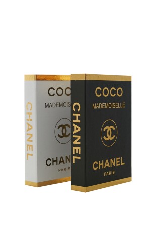 2 Pack Coco Black & White Gold Decorative Book Box iray03 - irayhomedecor