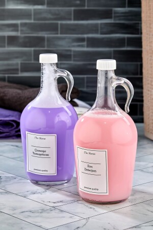 2 Pack Liquid Detergent and Fabric Softener Bottle 1500 Ml Glass Gallon - Fbzhome