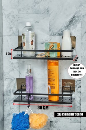 2 Pack Metal Adhesive Bathroom Shelf Organizer (30CM X 10CM) VG-972 - vipgross