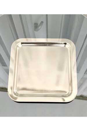 2 Pcs Square Luxury Steel Coffee Presentation Tray 21*21 cm - store trend