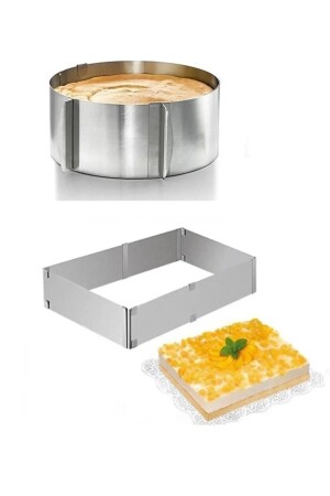 2-Piece Adjustable Springform Cake Mold Rectangular And Circle Cake Mold Cake Mold - Mirilliahome