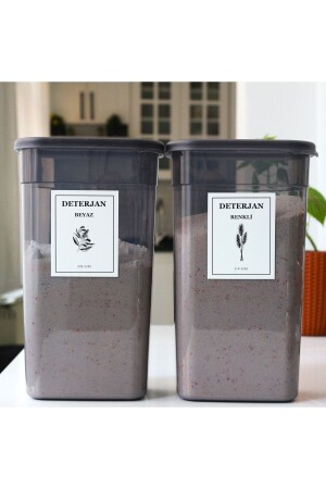 2-Piece Anthracite Detergent Box Storage Container 3200 Ml Colored and White Detergent Box DY206 - Dem Home